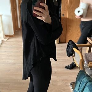 Black asymmetrical top with exposed back